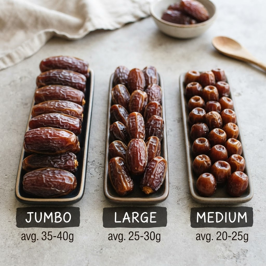 Medjool Date Grades Explained: Jumbo, Large, and What They Mean for Your Business