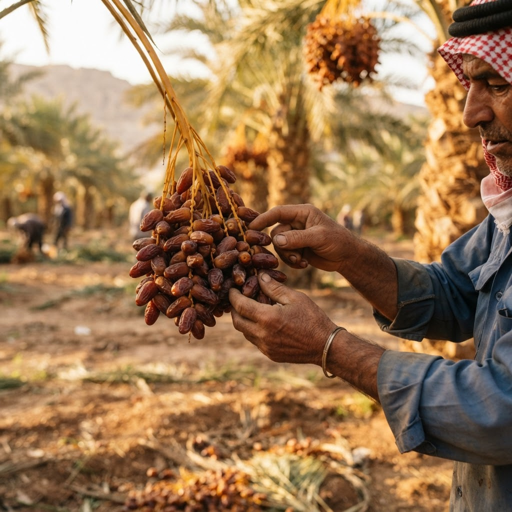 Tanah dan lanskap ladang kurma di Lembah Jordan