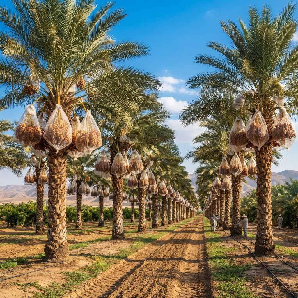 Nurseri pokok kurma di Al-Karamah, Lembah Jordan